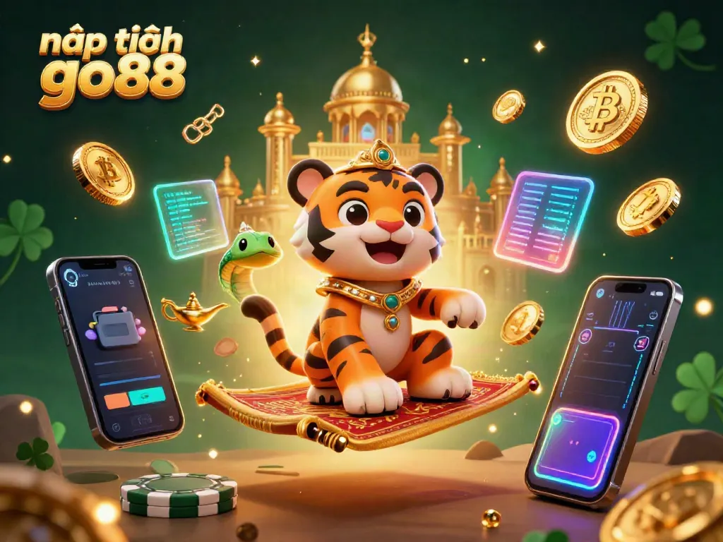Engage in nạp tiền go88 with enchanting 3D Arabian-themed characters and vibrant gambling elements.